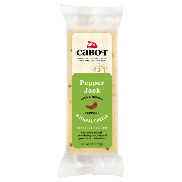 Save on Cabot Premium Cheese Pepper Jack Seasoned Mild & Medium Peppers