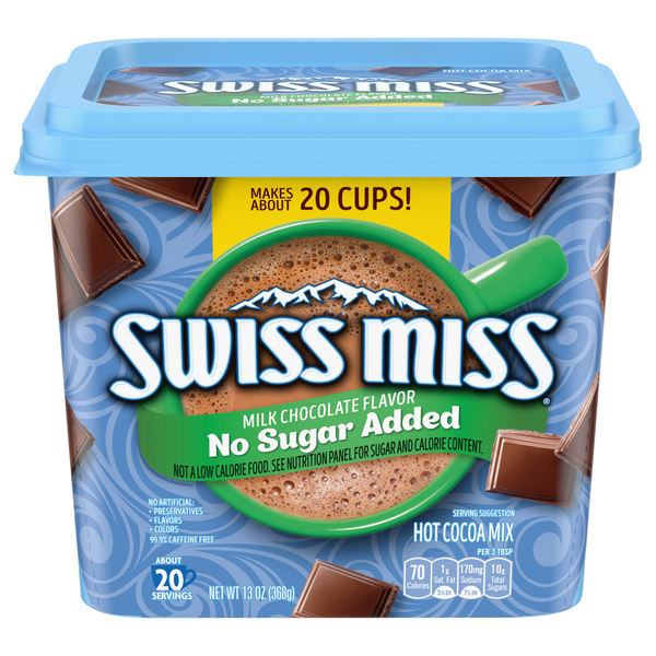 Swiss Miss Hot Cocoa Mix Milk Chocolate Flavor No Sugar Added