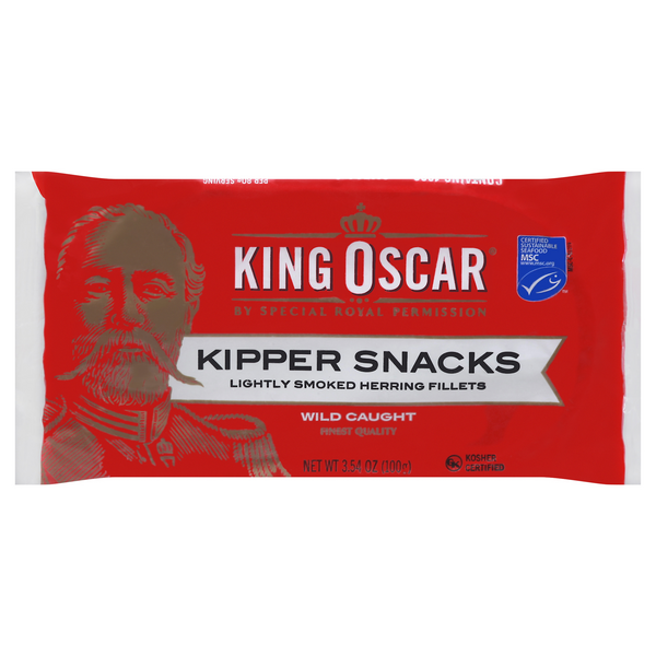King Oscar Wild Caught Kipper Snacks Lightly Smoked Herring Fillets
