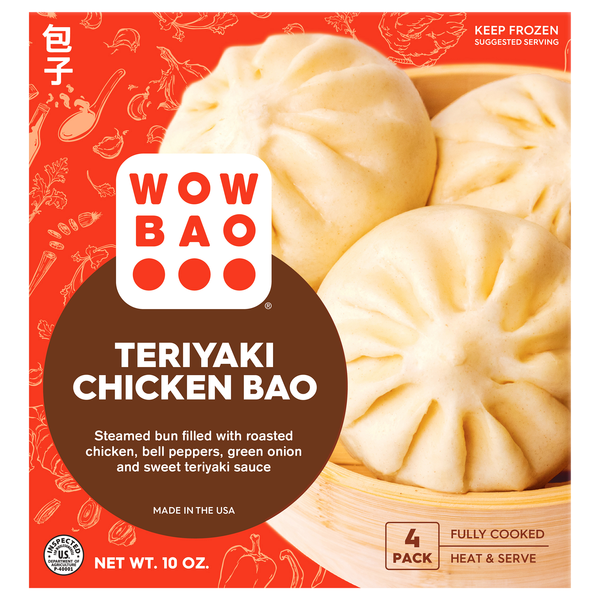 Wow Bao Teriyaki Chicken Bao (Steamed Buns) - 4 ct Frozen