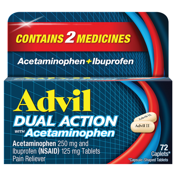 Advil Dual Action with Acetaminophen Pain Reliever Tablets