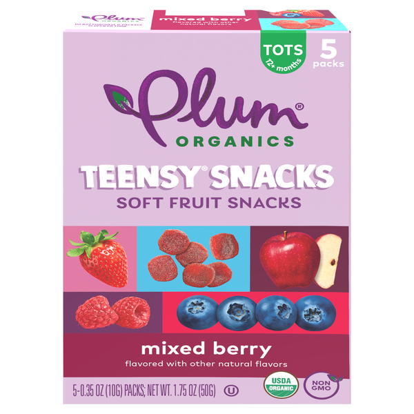 Plum Organics Tots Teensy Berry Fruit Snacks - 5 ct