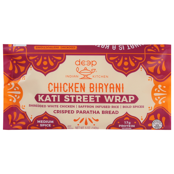 Deep Indian Kitchen Chicken Biryani Kati Street Wrap Frozen