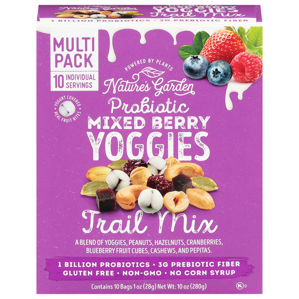 Nature's Garden Yoggies Probiotic Mixed Berry Trail Mix - 10 ct