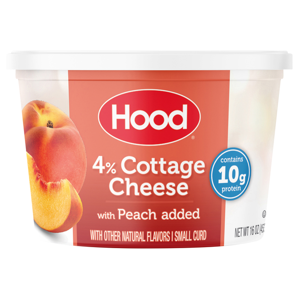 Hood 1% Low Fat Small Curd Cottage Cheese with Peaches