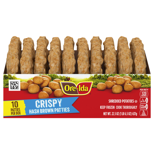Ore-Ida Hash Brown Patties Shredded Potatoes - 10 ct Frozen