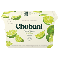 Chobani Low Fat Key Lime Blended Greek Yogurt Cups - 4 ct