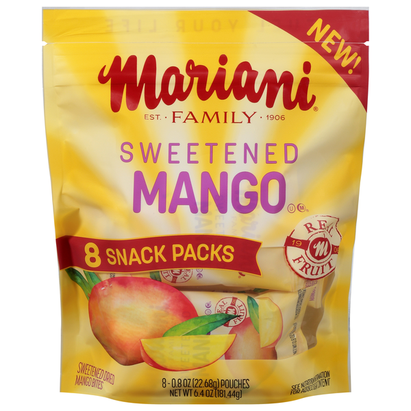 Mariani Sweetened Dried Mango Bites Snack Packs - 8 ct