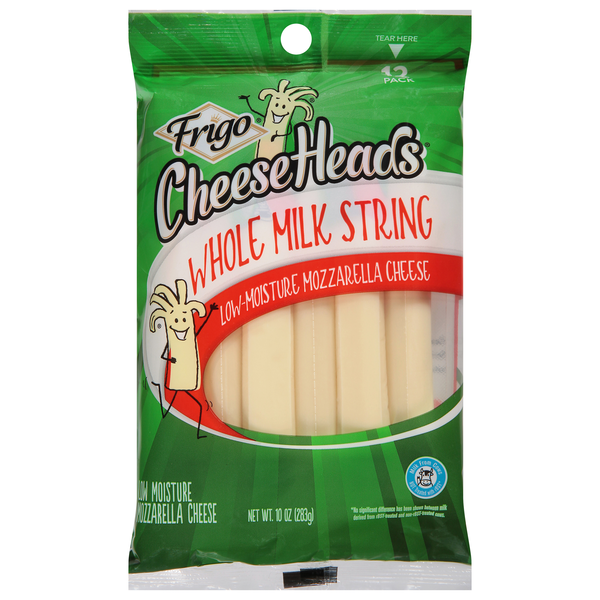 Frigo Cheese Heads Whole Milk Mozzarella String Cheese - 12 ct