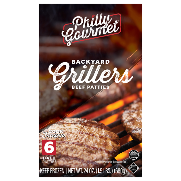 Philly Gourmet Backyard Grillers Beef Patties - 6 ct Frozen