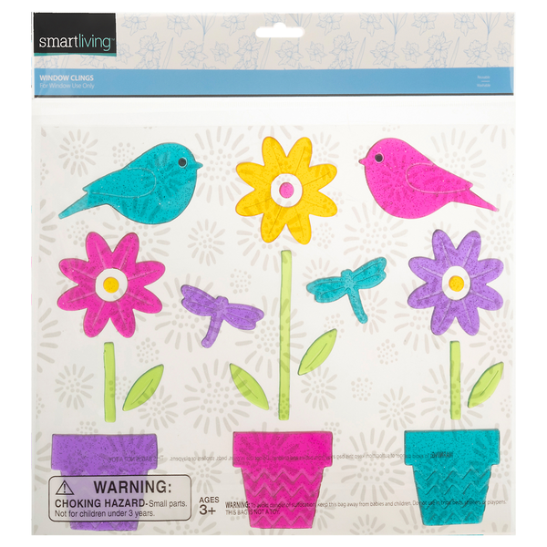 Smart Living Spring Window Clings Bird & Flowers