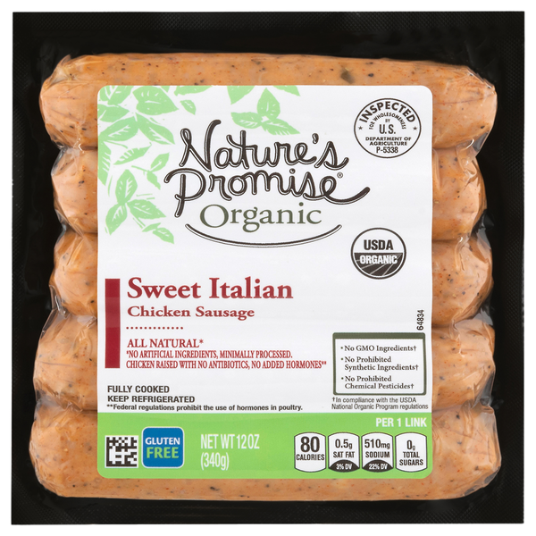 Nature's Promise Organic Sweet Italian Chicken Sausage - 5 ct