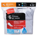 Hanes Men's Double Tough No Show Socks Size 6-12 White