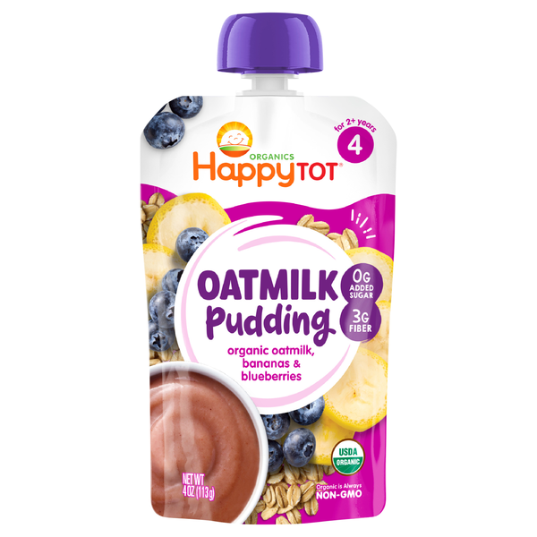 Happy Tot Organics Stage 4 Oatmilk Pudding Bananas & Blueberries