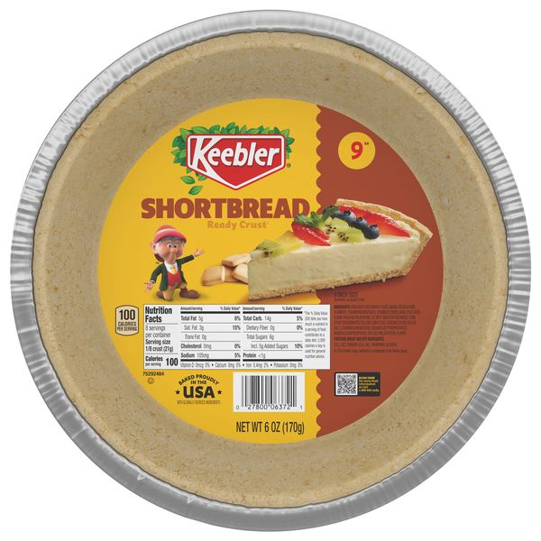 Keebler Ready Crust Pie Crust Shortbread 9 Inch