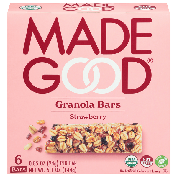 Made Good Organic Nut Free Strawberry Granola Bars - 6 ct