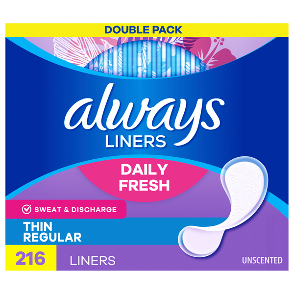 Always No Feel Protection Unscented Thin Daily Liners