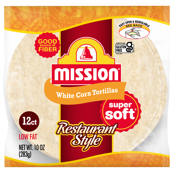 Mission Restaurant Style White Corn Tortillas - 12 ct