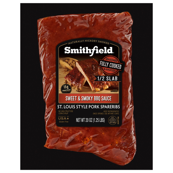 Smithfield Sweet & Smoky BBQ Sauce St. Louis Style Pork Spare Ribs