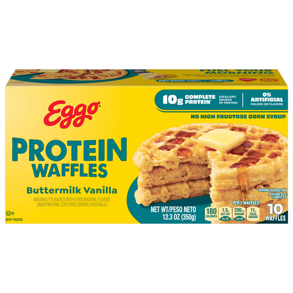 Eggo Buttermilk Vanilla Protein Waffles - 10 ct Frozen