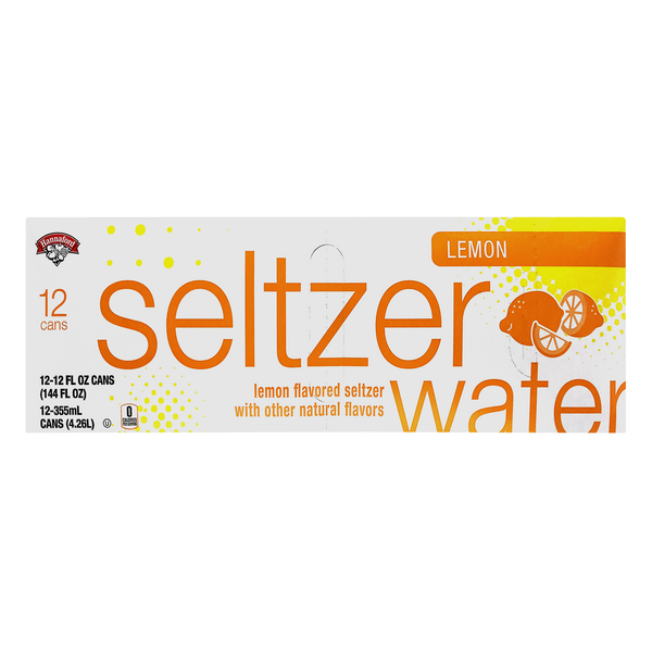 Hannaford Lemon Seltzer Water - 12 pk