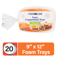 Food Lion School Lunch Foam Trays Heavy Duty 9 x 12 Inch | Food Lion