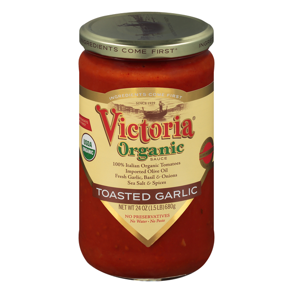 Save on Victoria Pasta Sauce Toasted Garlic Organic Order Online