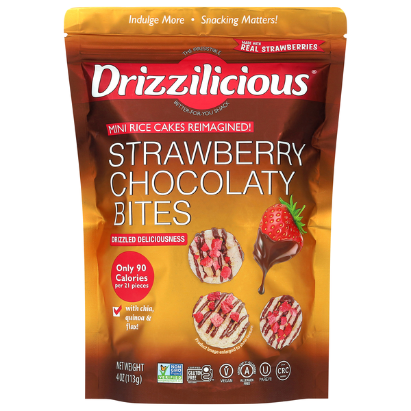 Drizzilicious Strawberry Chocolaty Rice Cake Bites
