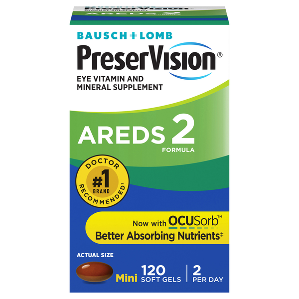 PreserVision AREDS 2 Eye Vitamin Supplement Formula Mini Soft Gels