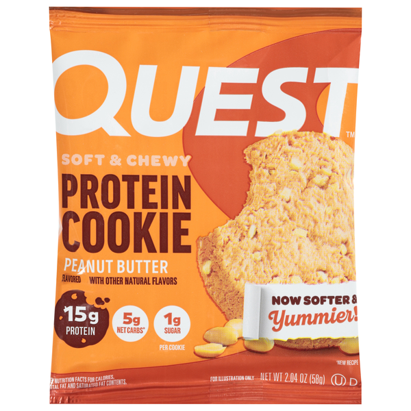 Quest Keto Friendly Peanut Butter 15g Protein Soft & Chewy Cookie