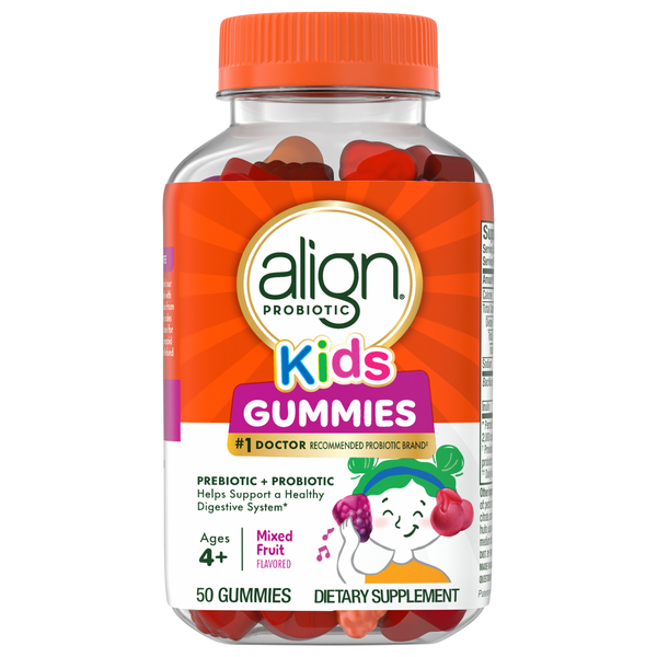 Align Kids Probiotic Gummies Mixed Fruit Flavored
