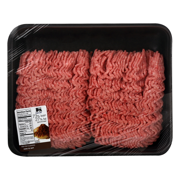 Food Lion 73% Lean 27% Fat Ground Beef Family Pack Fresh