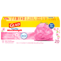 Glad ForceFlex Tall Kitchen Drawstring Trash Bags Cherry Blossom 13 Gallon