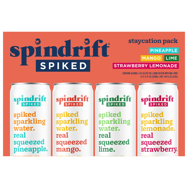 Spindrift Spiked Staycation Pack Sparkling Water - 12 pk