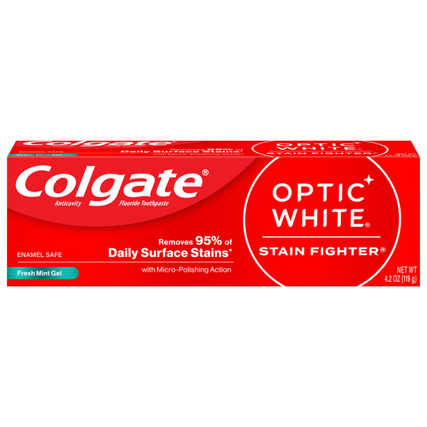 Colgate Optic White Stain Fighter Fluoride Fresh Mint Toothpaste Gel