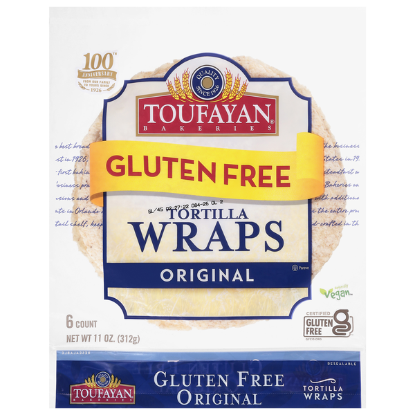 Toufayan Gluten Free Original Wraps - 6 ct