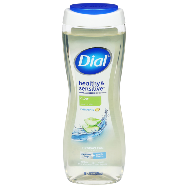 Dial Healthy & Sensitive Aloe + Vitamin E Hypoallergenic Body Wash