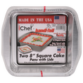 iChef Handi-Foil Cake Pans with Lids Square 8 Inch