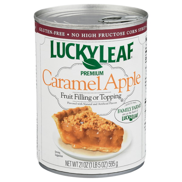 Save on Lucky Leaf Premium Fruit Filling or Topping Caramel Apple Order
