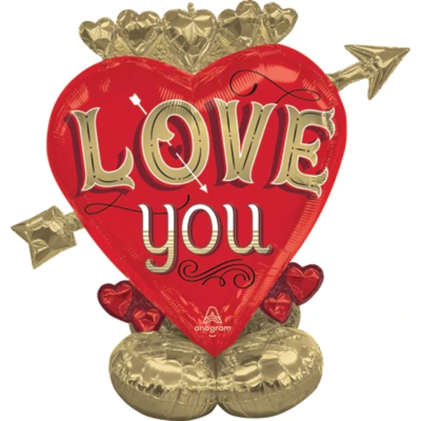 AirLoonz Love Heart & Arrow Air Decorative Air-Filled Balloon