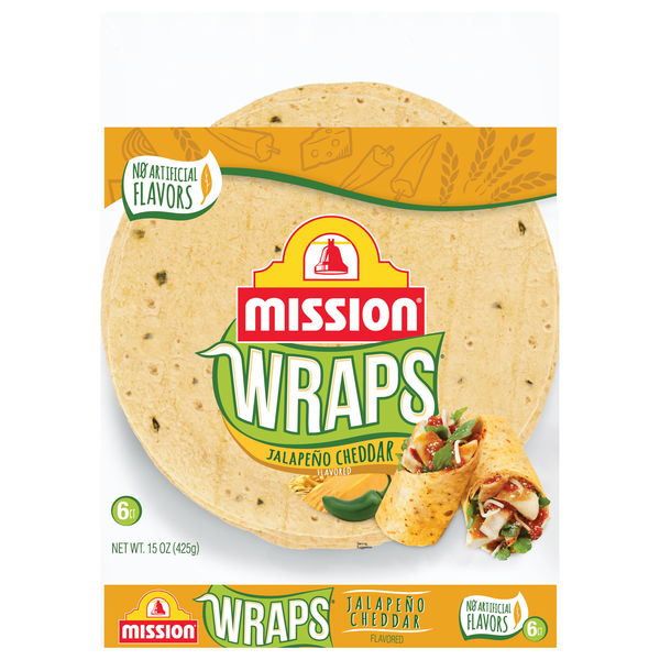 Mission Jalapeno Cheddar Wraps - 6 ct