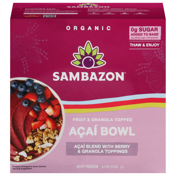 Sambazon Organic Berry & Granola Topped Acai Bowl Frozen