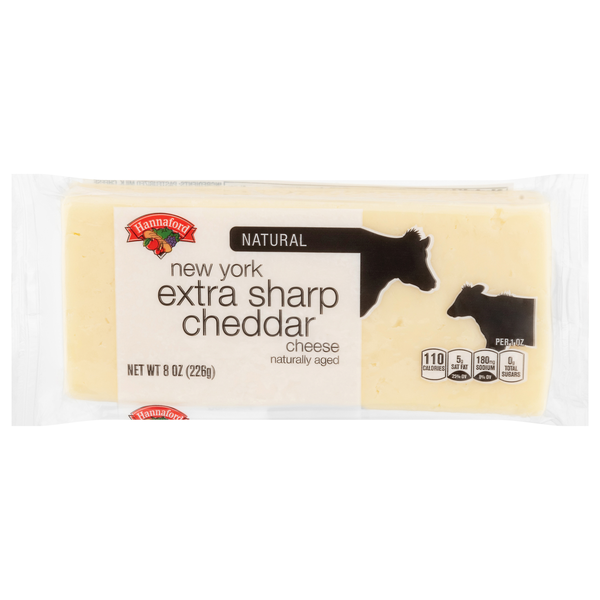 Hannaford Natural Aged New York Extra Sharp White Cheddar Cheese Block