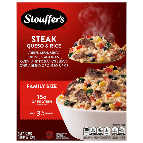Stouffer's Steak Queso & Rice Family Size Frozen Meal