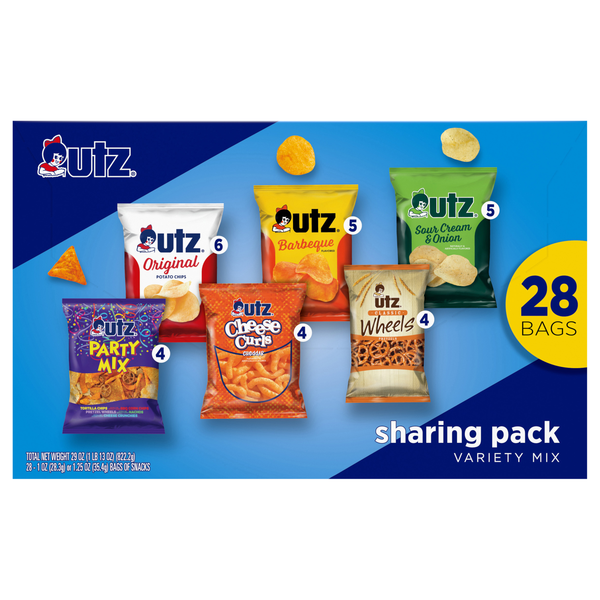 Utz Potato Chips Variety Snack Pack Sharing Pack - 28 ct