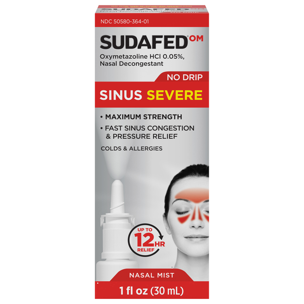 Sudafed OM Sinus Severe No Drip Decongestant Nasal Mist