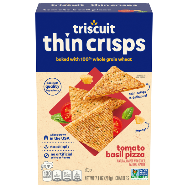 Triscuit Thin Crisps Tomato Basil Pizza Whole Grain Wheat Crackers