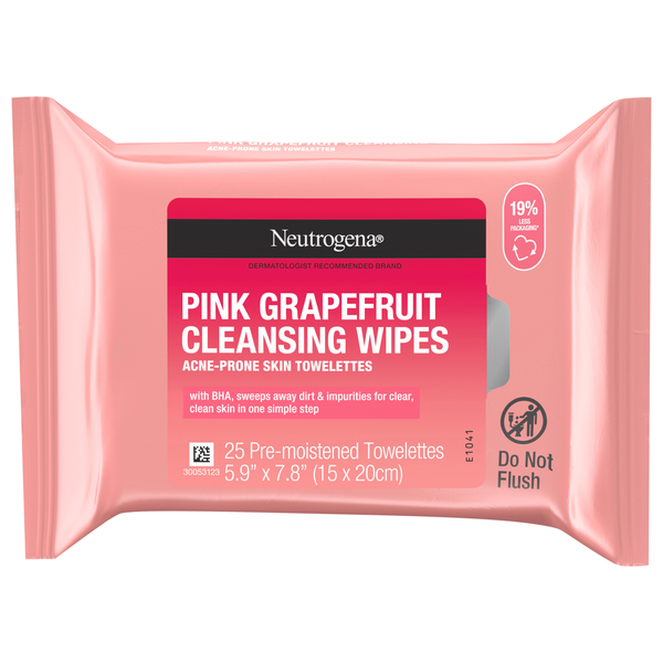 Neutrogena Oil-Free Pink Grapefruit Acne-Prone Skin Cleansing Wipes