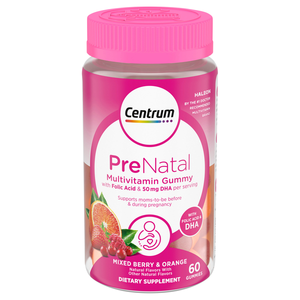 Centrum Mixed Berry & Orange Flavor Prenatal Multivitamin Gummies