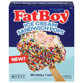 FatBoy Birthday Cake Ice Cream Sandwich Pops - 4 ct
